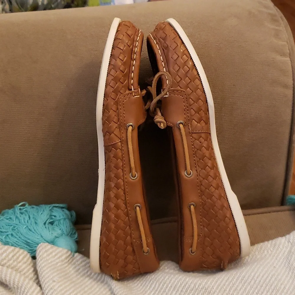 Sperry Women’s Topsiders Braided Woven Leather Loafers Flats Boat Shoe Brown 6.5 - Picture 9 of 9